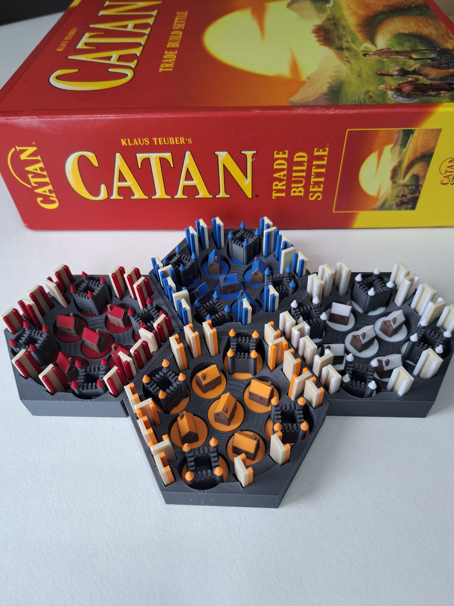 Catan 3D Printed Deluxe Upgrades - Full Base Set