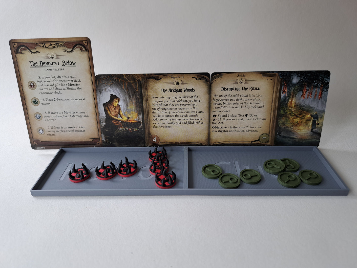 Arkham Horror 3D Printed Deluxe Upgrades LCG Dash with Doom & Clue Tokens